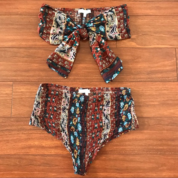 Fashion Nova Other - Adorable Smocked Boho Print Swim Set